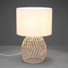 Reality Leuchten Bordlamper>Rike bordlampe, rattanstel og stofskærm