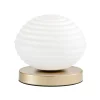 Eco-Light Ripple bordlampe, guldfarvet/opal, Ø 18 cm