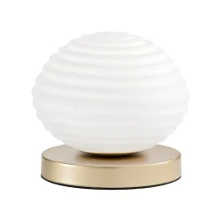 Eco-Light Ripple bordlampe, guldfarvet/opal, Ø 18 cm