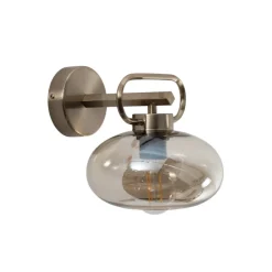 Rolan væglampe, messingfarvet, Ø 19 cm, højde 21 cm, glas^Lucea Outlet