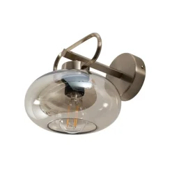 Rolan væglampe, messingfarvet, Ø 19 cm, højde 21 cm, glas^Lucea Outlet