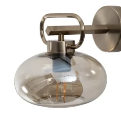 Rolan væglampe, messingfarvet, Ø 19 cm, højde 21 cm, glas^Lucea Outlet