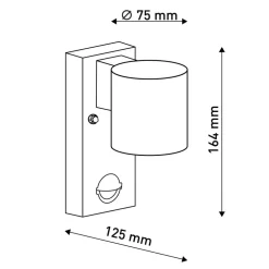 Rombe udendørs væglampe med sensor, 1 lyskilde^Näve Hot
