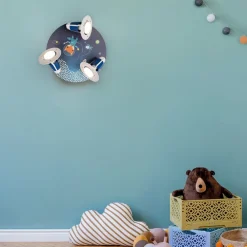 Børn Elobra Rondell Space Mission loftslampe, blå