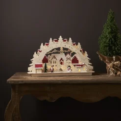 Rosenheim-landskab LED-adventsstage, batteri^STAR TRADING New