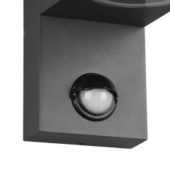Trio Lighting Roya udendørs væglampe 2 lk sensor kantet antracit
