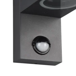 Trio Lighting Roya udendørs væglampe, 1 lk, sensor rund antracit
