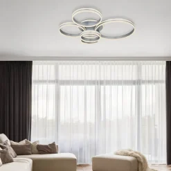 Rubio LED-loftlampe, længde 114 cm, grå, CCT, 5 lyskilder^Globo Sale