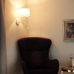 Duolla Væglamper>Rulle væglampe, jute, hvid/beige, læselampe