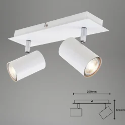 Run loftslampe, drejelig, 2-lys, hvid^Briloner Hot