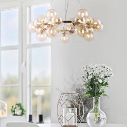 Maytoni Pendellamper>Rund Dallas pendellampe, guld