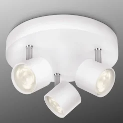 Rund LED loftlampe Star med tre lyskilder, i hvid^Philips Hot