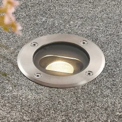 Lucande Rund LED nedgravningslampe Doris, stål
