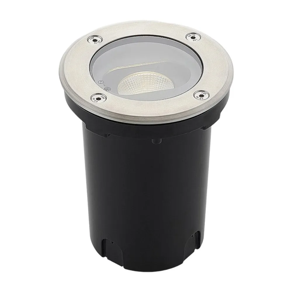 Lucande Rund LED nedgravningslampe Doris, stål