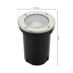 Lucande Rund LED nedgravningslampe Doris, stål