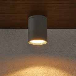 Lucande Terrassebelysning|Udendørs Loftlamper>Rund loftlampe Mianna i sølvgrå