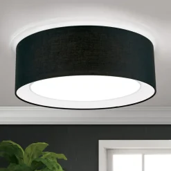 ORION Rund tekstil loftlampe Antoni i sort