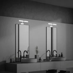 Briloner Væg- Og Spejllamper>Runt LED-væglampe IP44 arm 4.000 K mat krom