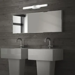 Runt LED-væglampe IP44 direkte 4.000 K mat krom^Briloner Hot