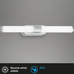 Runt LED-væglampe IP44 direkte 4.000 K mat krom^Briloner Hot