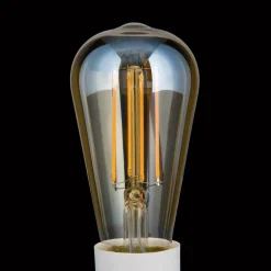 Rustik LED-pære E27 ST64 6W ravgul 2.200 K dæmpes^ORION