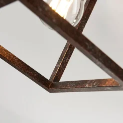 Lindby Rustik loftlampe Emin med metalramme