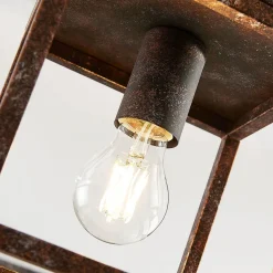 Lindby Rustik loftlampe Emin med metalramme