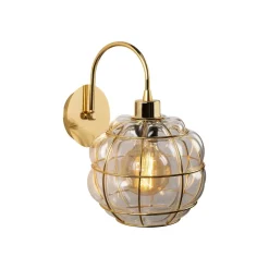 Opviq Safderun 402-A væglampe, guld, klar glasskærm