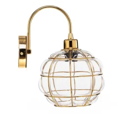 Opviq Safderun 402-A væglampe, guld, klar glasskærm