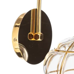 Opviq Safderun 402-A væglampe, guld, klar glasskærm