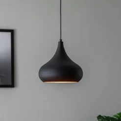 Opviq Pendellamper|Pendellamper>Saglam 3774 hængelampe 1 lyskilde Ø30cm sort/guld