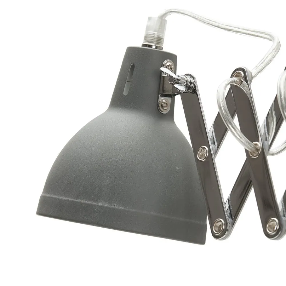 Reality Leuchten Sakse-væglampe, betonfarvet, stik, harmonika