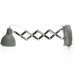 Reality Leuchten Sakse-væglampe, betonfarvet, stik, harmonika