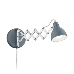 Reality Leuchten Sakse-væglampe, betonfarvet, stik, harmonika