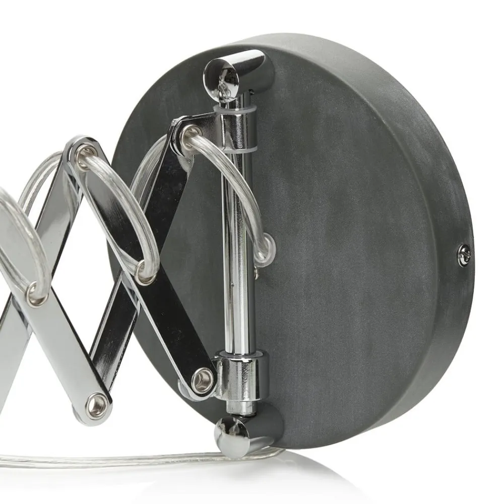 Reality Leuchten Sakse-væglampe, betonfarvet, stik, harmonika