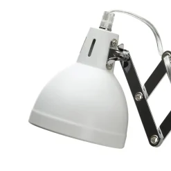 Reality Leuchten Sakse-væglampe, hvid, metal, stik, harmonika