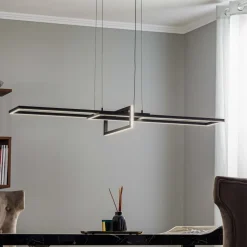 Salinas LED-hængelampe, 3.000 K, mat sort^Trio Lighting Outlet