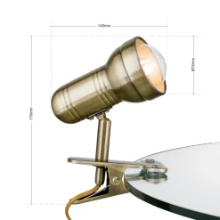 Samal klemlampe i patina^ORION Online