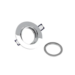 Samsola forsænket loftlampe, skinnende sølv, Ø 8 cm, metal^Deko-Light Outlet