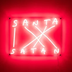 SELETTI Santa-Satan dekorativ LED-væglampe, rød