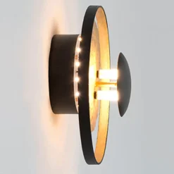 Holländer Satellite væglampe, Ø 19 cm, sort-guld