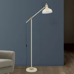 ORION Gulvlamper>Schiller gulvlampe, khaki, metal, 153 cm høj, justerbar