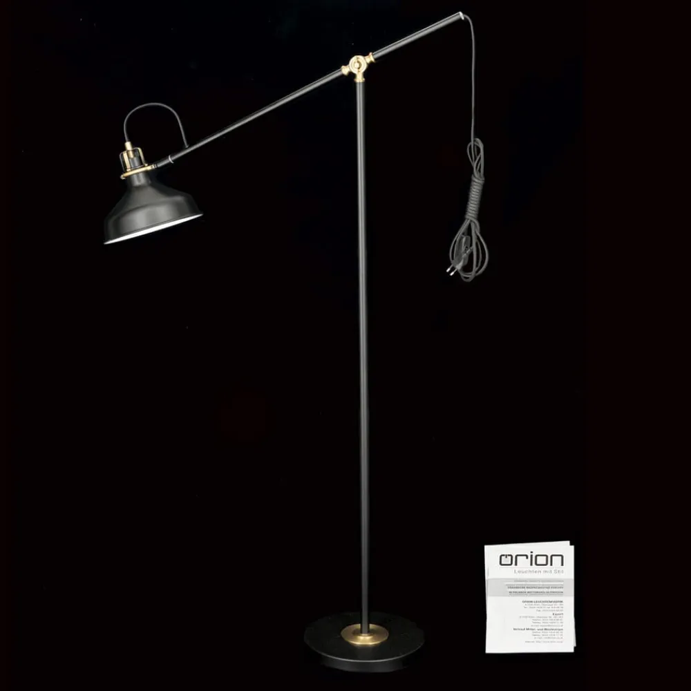 ORION Schiller gulvlampe, sort, metal, 153 cm, justerbar