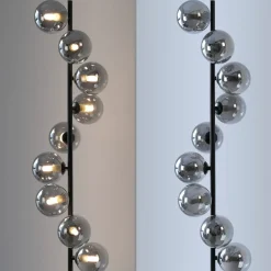 Schöner Wohnen Gulvlampe Dubai, røget glas, 9 lyskilder, G9