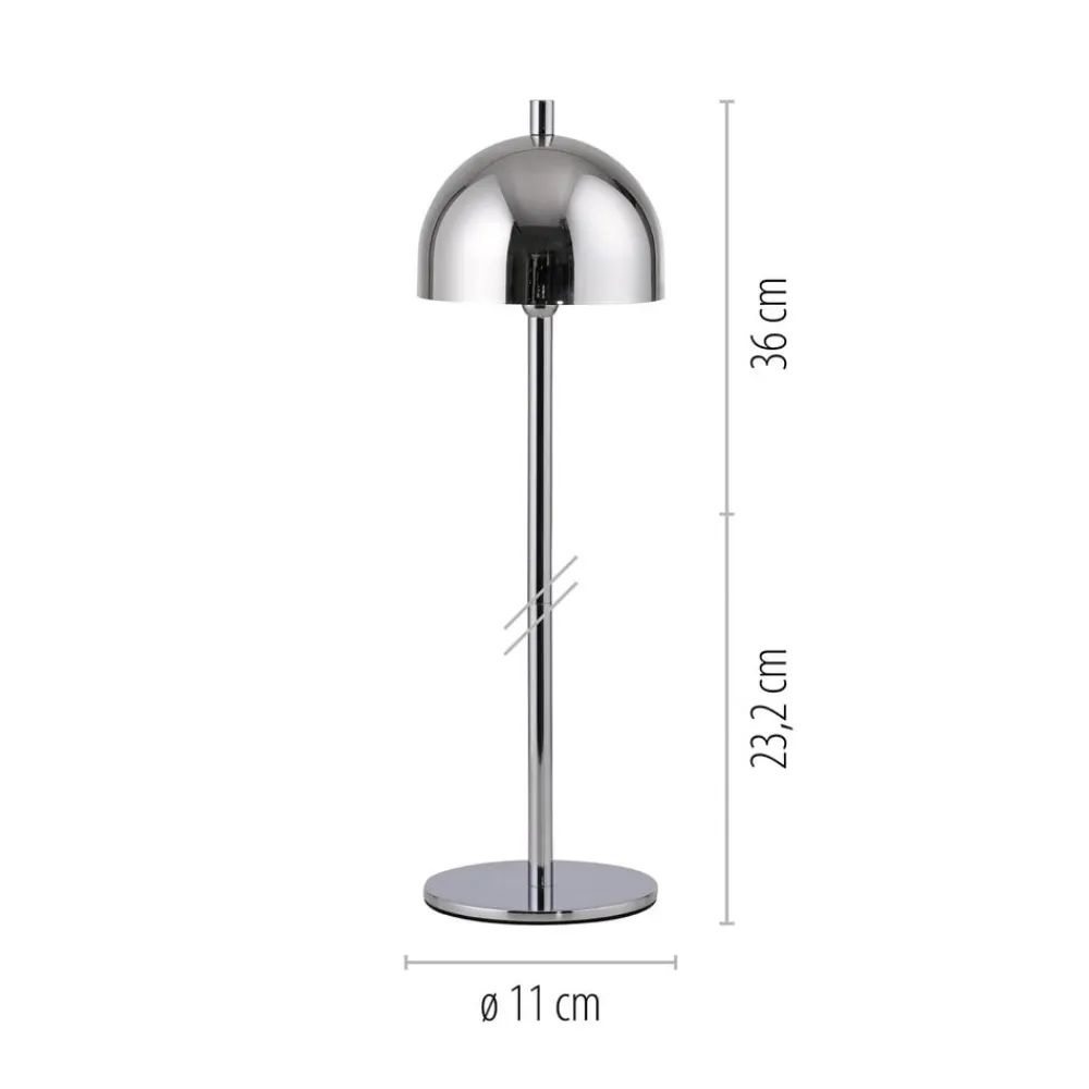 Schöner Wohnen LED-batteridrevet bordlampe Bellies, krom, IP54
