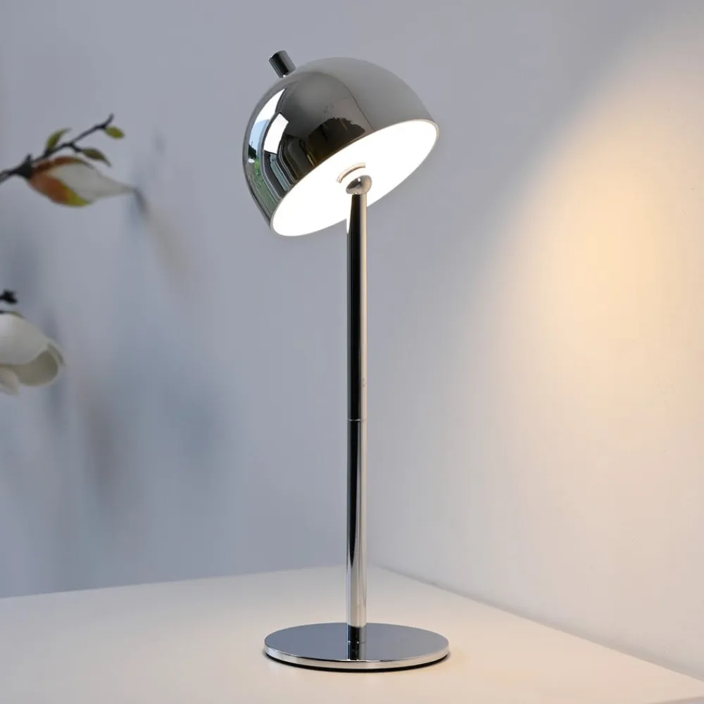 Schöner Wohnen LED-batteridrevet bordlampe Bellies, krom, IP54