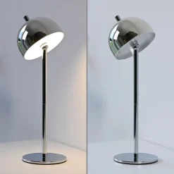 Schöner Wohnen LED-batteridrevet bordlampe Bellies, krom, IP54