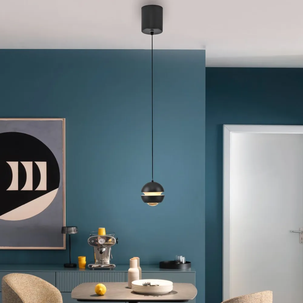 SCHÖNER WOHNEN LED-hængelampe Lini, sort, 1 lyskilde, 3.000K^Schöner Wohnen Outlet