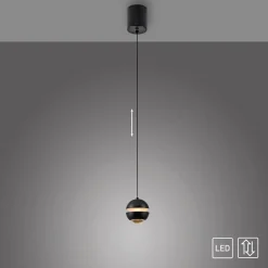 SCHÖNER WOHNEN LED-hængelampe Lini, sort, 1 lyskilde, 3.000K^Schöner Wohnen Outlet