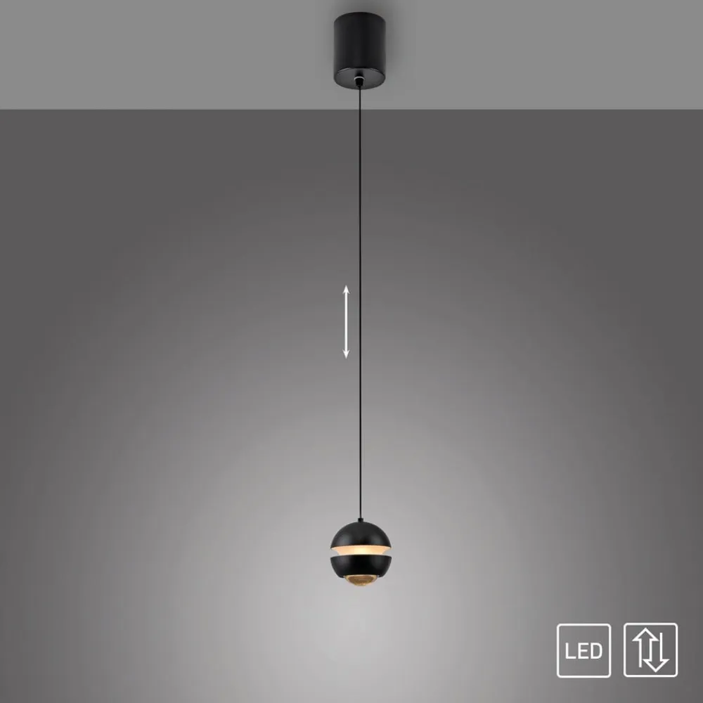 SCHÖNER WOHNEN LED-hængelampe Lini, sort, 1 lyskilde, 3.000K^Schöner Wohnen Outlet